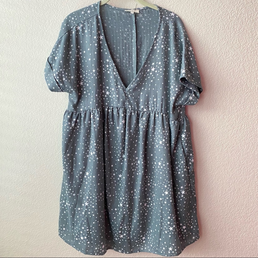 Entro Womens Short sleeve vneck tunic with pocket dress D14826 Size Large